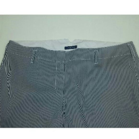 Lands' End Seersucker Pants Navy Blue White - Picture 4 of 8